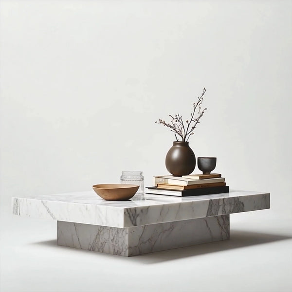 Marble Minimalist Rectangle Center Coffee Table hover