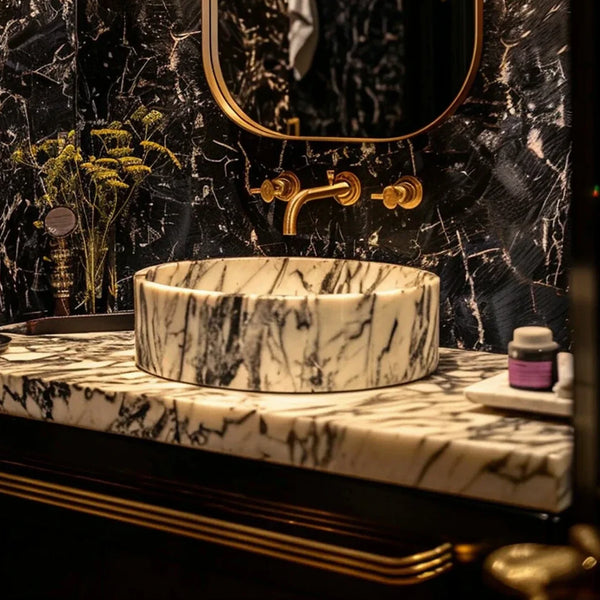 Calacatta Viola Marble Sink Natural Stone Vessel hover