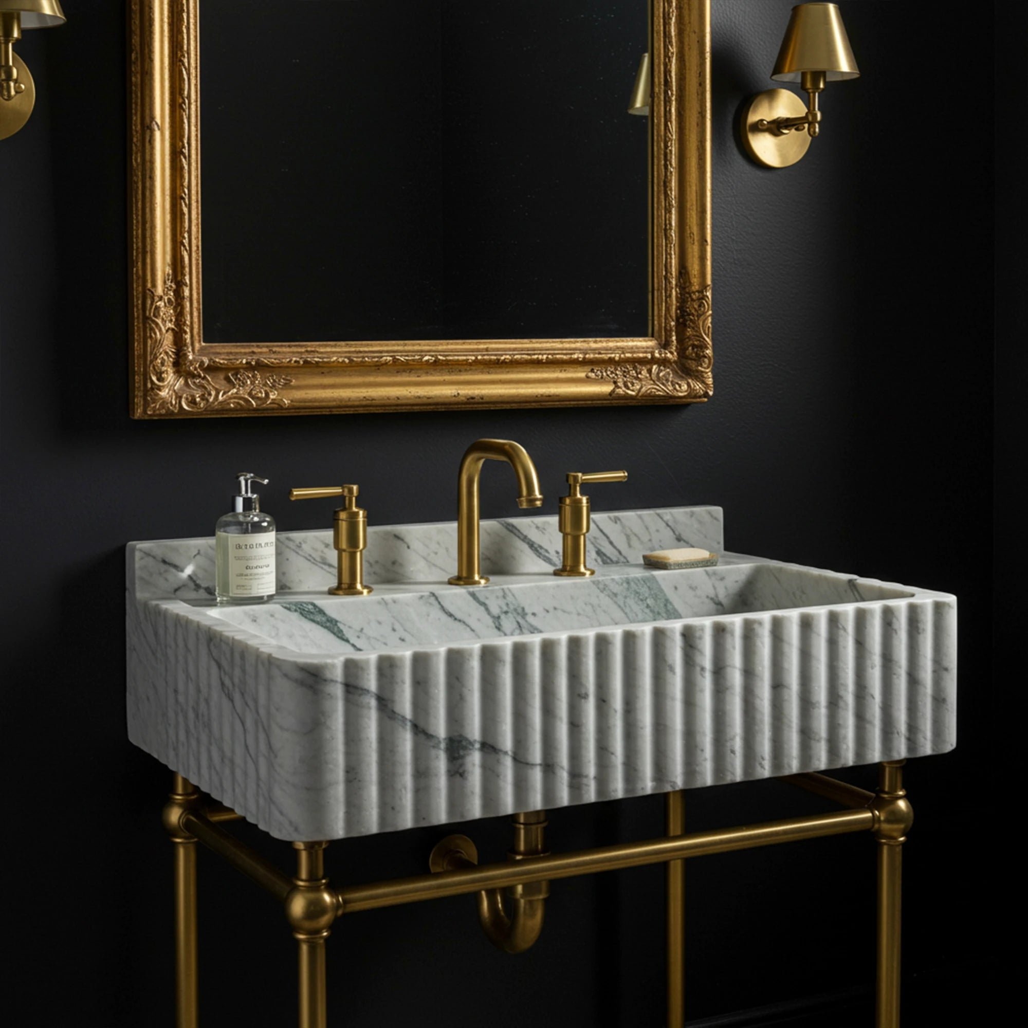 polished stone bowl sink