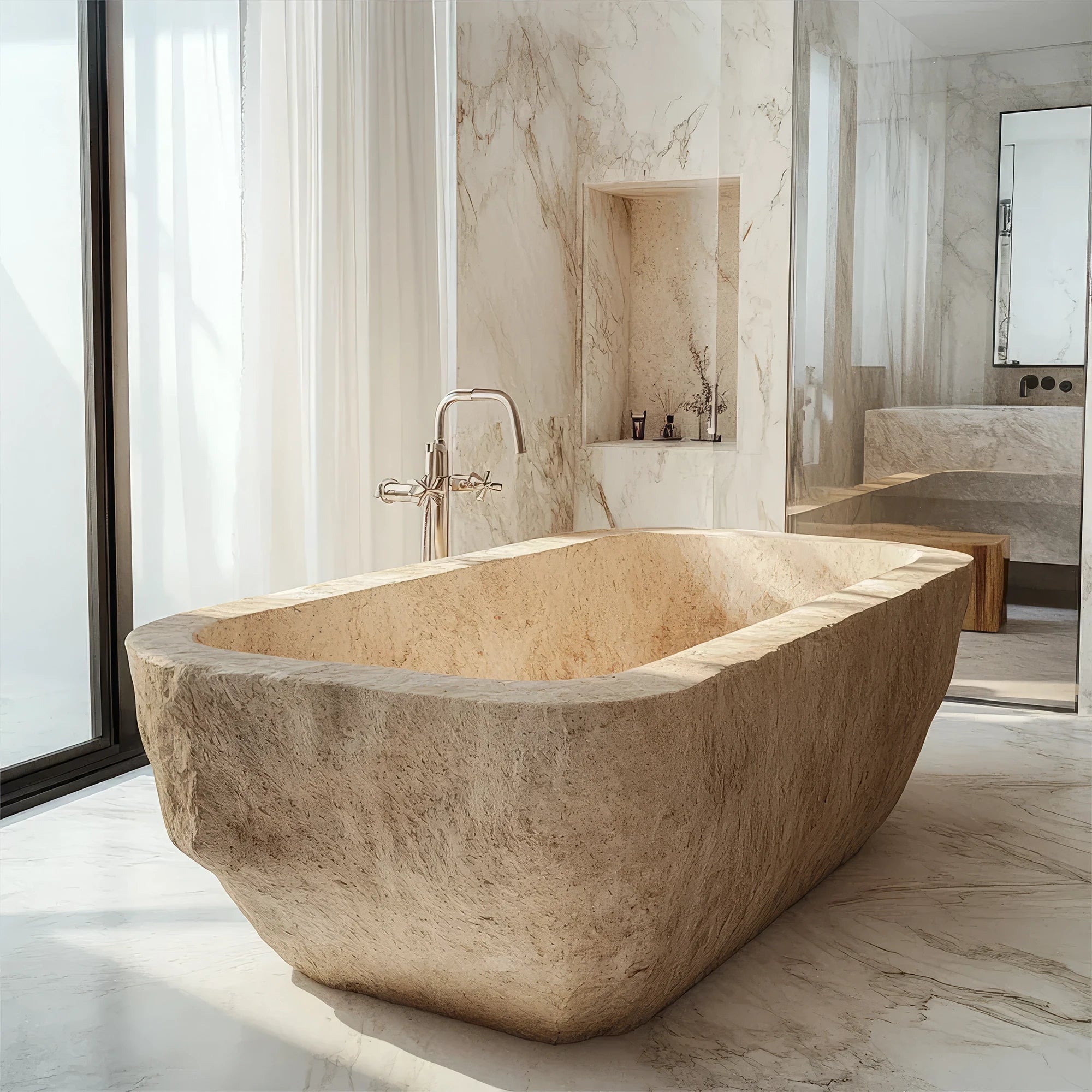 rustic tranquility marble bathtub