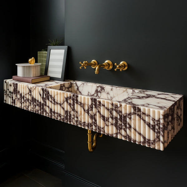 Unique Handcrafted Calacatta Viola Marble Sink hover