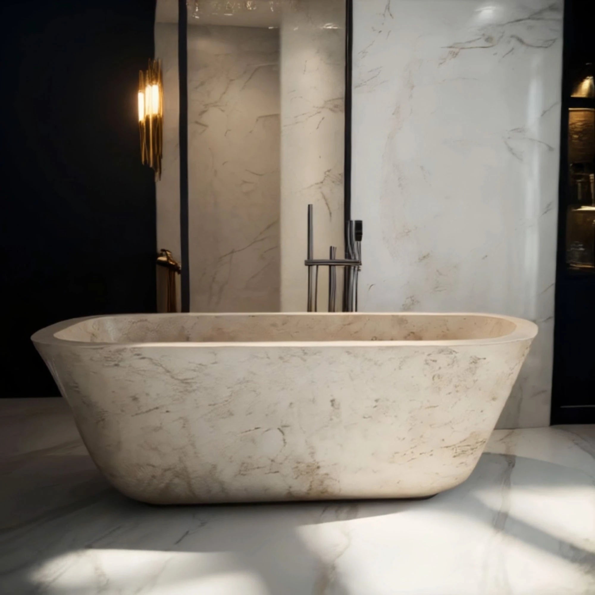 serenity textured stone marble bathtub