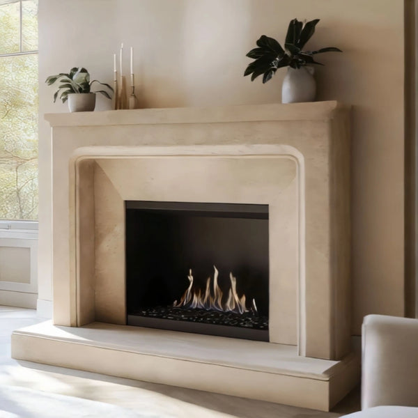 Marble Sleek Modern Fireplace Mantel hover