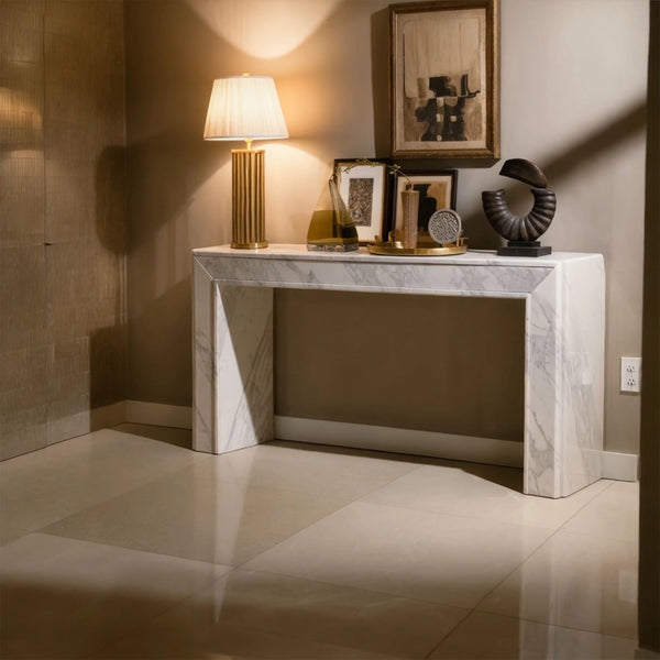 Polished Marble Console Table hover