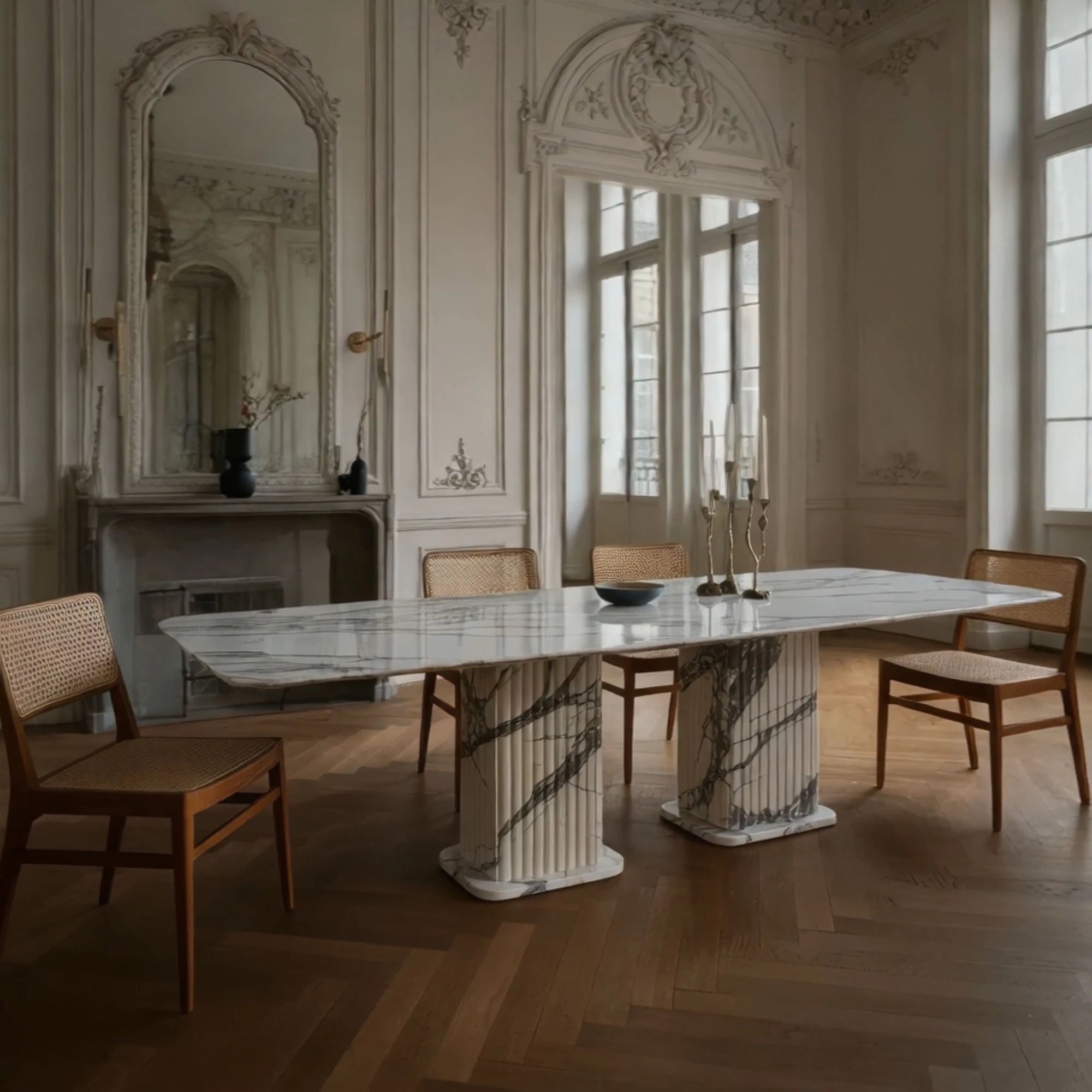 solido marble dining table design