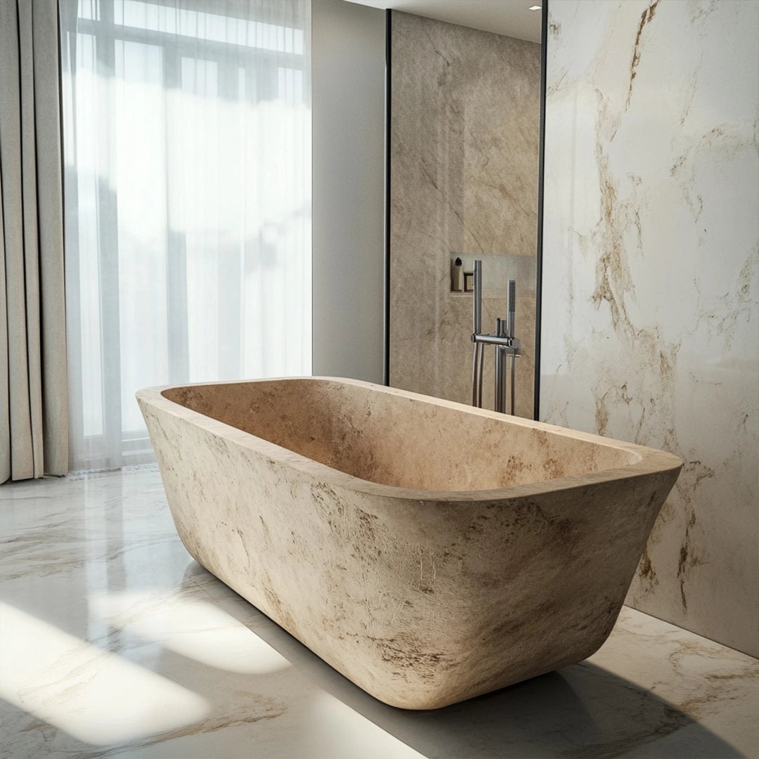 textured stone serenity bathtub