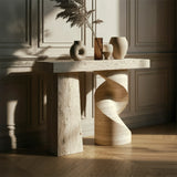 twist stone console table design