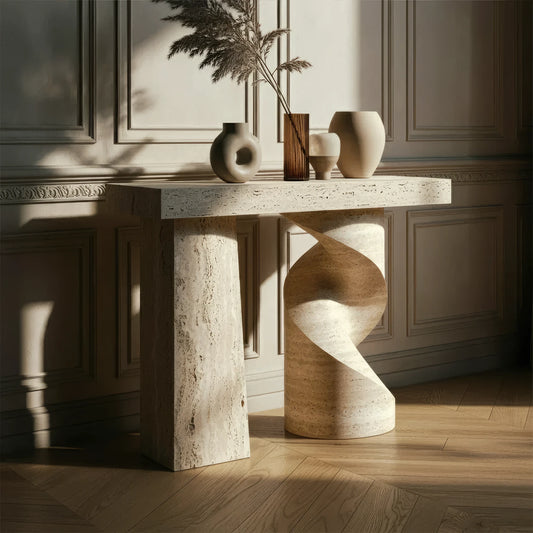 twist stone console table design