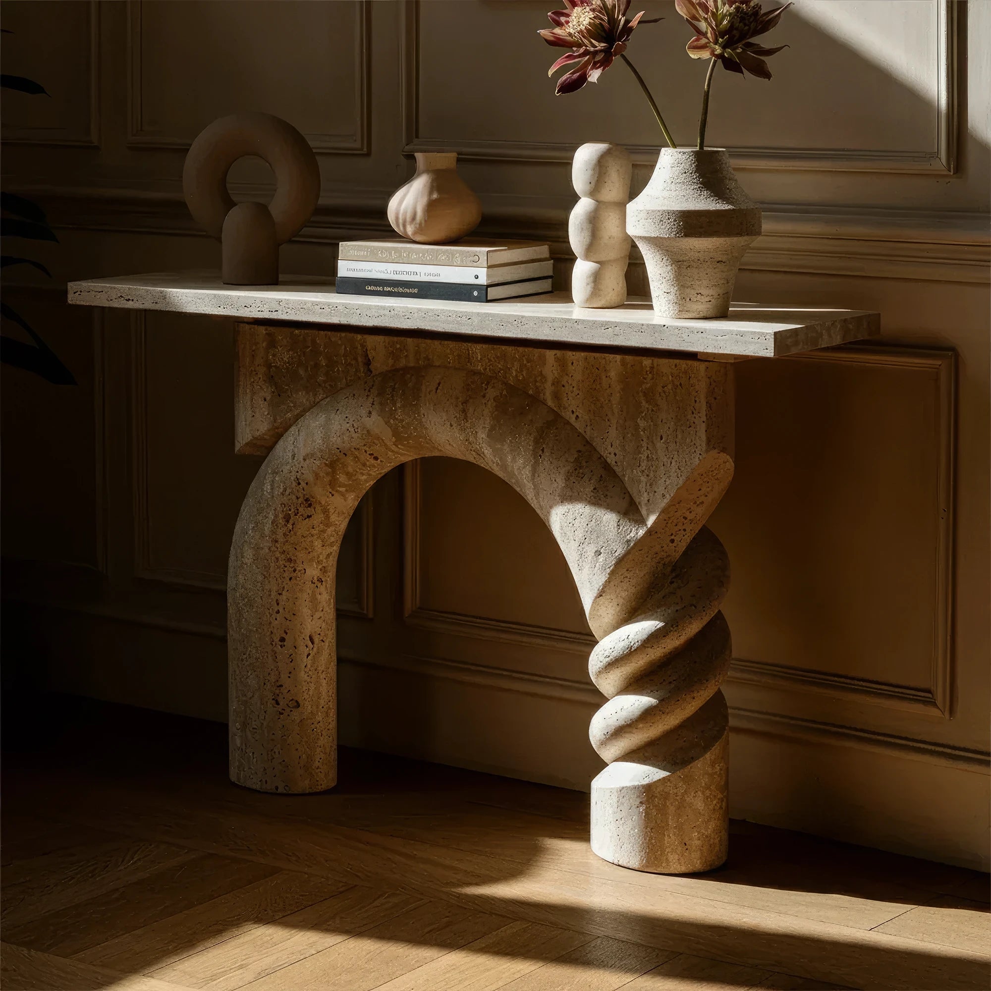 Twisted Arch Console Table - ONS Marble