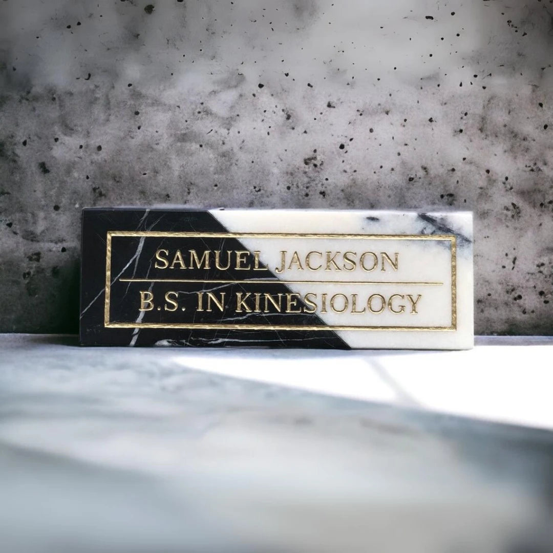 ONS Marble Personalized Marble Desk Name Plate